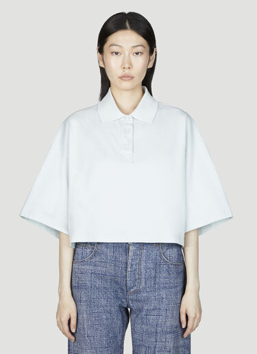 Bottega Veneta Cropped Polo Shirt Blue bov0255019