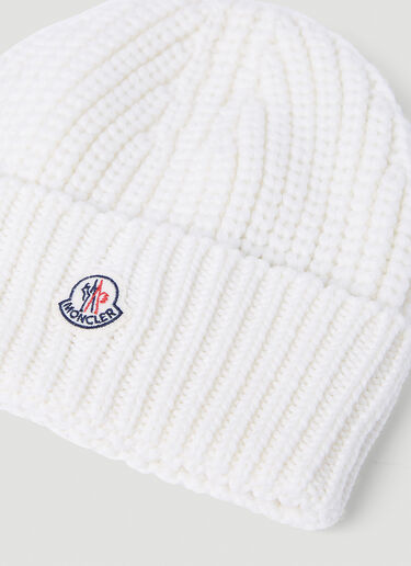 Moncler Wool Beanie Hat White mon0254033