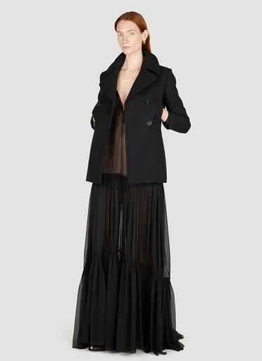 Saint Laurent Semi Sheer Maxi Dress Black sla0251052