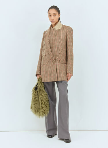 Dries Van Noten Crystal Embellished Wool Blazer Brown dvn0258016
