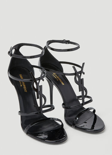 Saint Laurent Cassandra Logo Plaque Sandals Black sla0253048