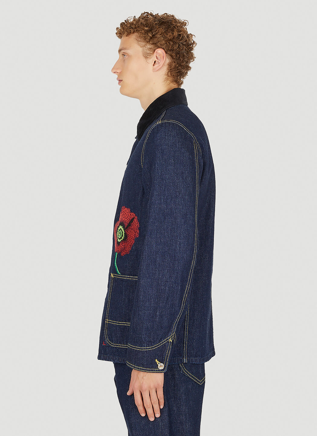 Kenzo Poppy Denim Jacket in Blue LN CC
