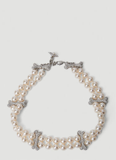 Vivienne Westwood Faustine Pearl Choker Necklace White vvw0251089