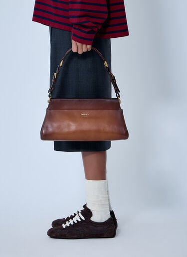 미디엄 앙쉔느 숄더 백 Prada 미디엄 앙쉔느 숄더 백 갈색 pra0262017