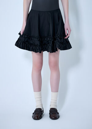 GANNI Duchesse Nylon Mini Frill Circle Skirt Black gan0263024