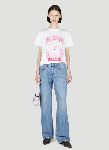 Love Bunny Short Sleeve T-Shirt GANNI Love Bunny Short Sleeve T-Shirt White gan0253097
