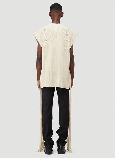 Jil Sander Fringed Knit Vest Sweater White jil0110005