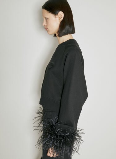 Prada Feather Cuffs Sweatshirt Black pra0255003