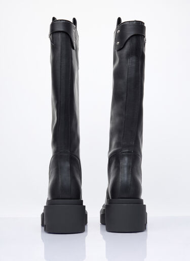 Rick Owens Knee-High Pull-On Begun Boots Black ric0257020