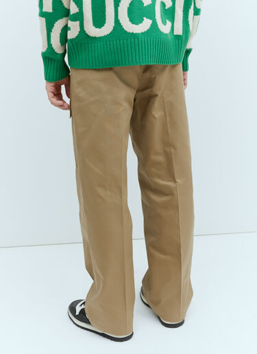 Gucci Wide-Leg Cotton Cargo Pants Beige guc0155038