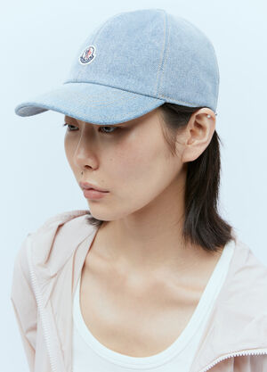 Moncler Logo Patch Denim Baseball Cap Beige mon0255049