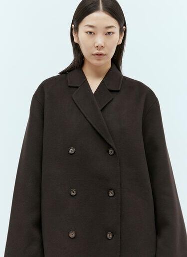 TOTEME Signature Wool Double Coat Brown tot0255023