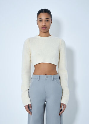 RIER Cropped Knit Sweater Beige rrr0264003
