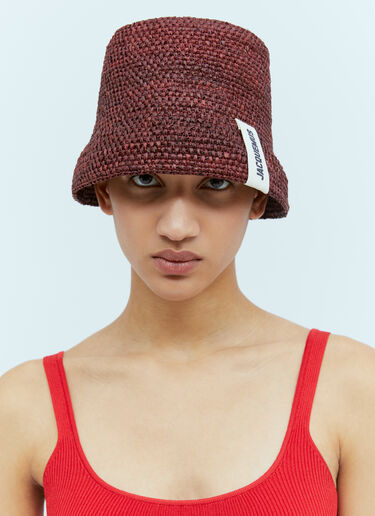 Jacquemus Le Bob Raphia Bucket Hat Brown jac0254039