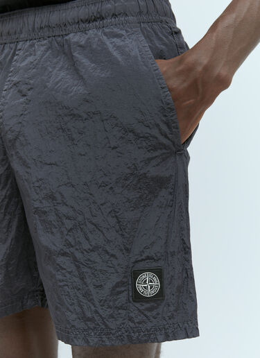 Stone Island Regenerated Nylon Bermuda Shorts Black sto0156056