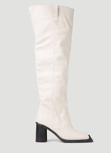 Ninamounah Howl Knee High Boots White nmo0252010