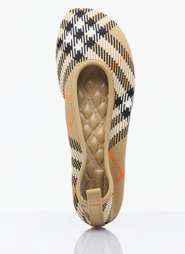 Burberry 格纹针织婴儿芭蕾鞋 米色 bur0258020