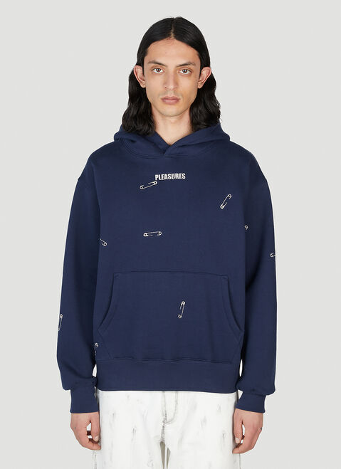 Pleasures Safety Pin Hooded Sweatshirt Navy pls0151006