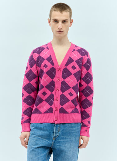 Acne Studios Argyle Jacquard Cardigan Pink acn0155004