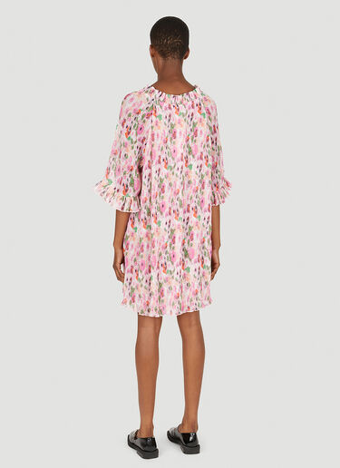 GANNI Plisse Floral Dress Pink gan0251087
