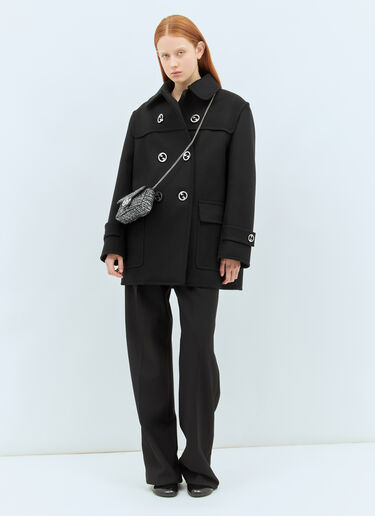 Batavia Wool Coat Gucci Batavia Wool Coat Black guc0258009