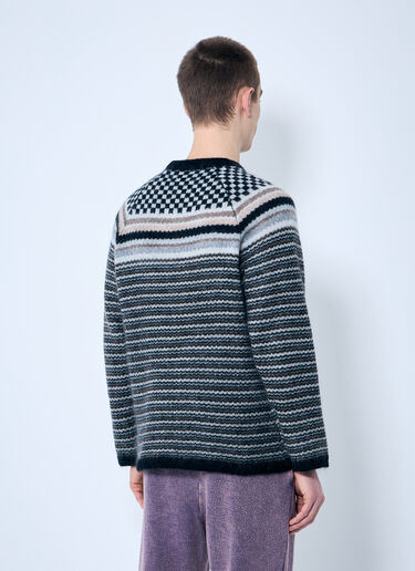 NÒMARYTHM TEXTILE Checker And Striped Sweater Grey nma0158002