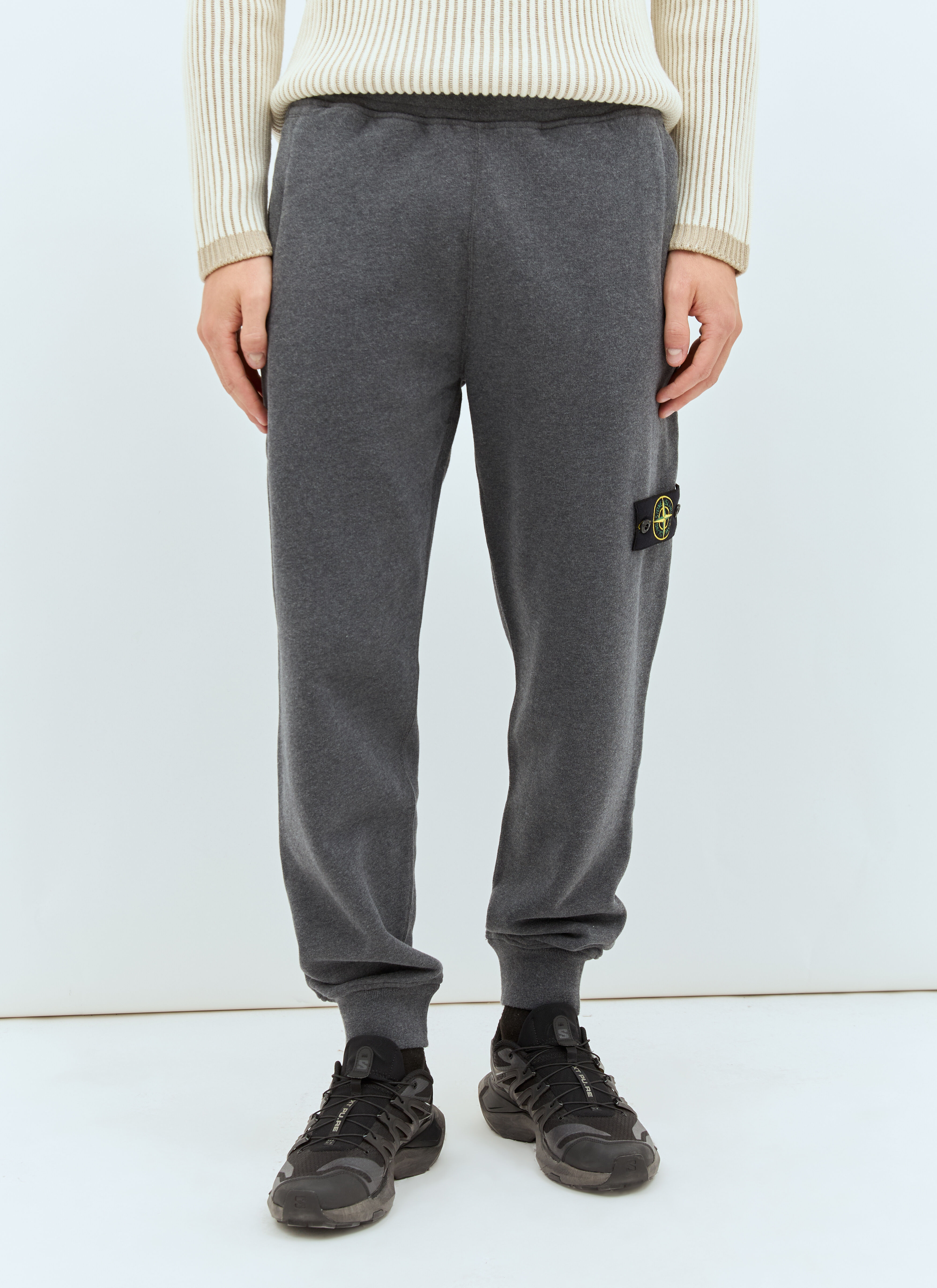 Stone Island Men s Logo Patch Track Pants in Grey LN CC
