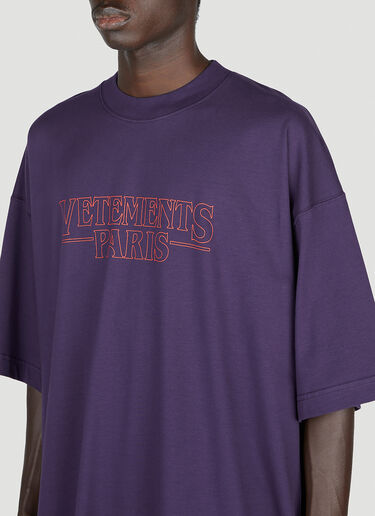 Vetements Paris 徽标 T 恤 紫色 vet0154011