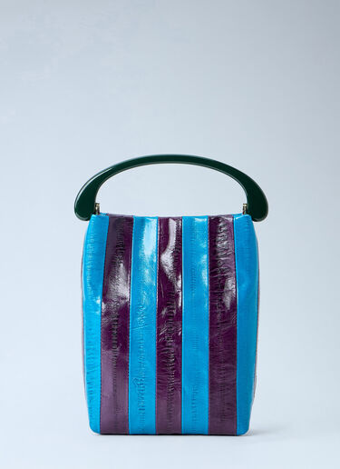 Dries Van Noten Striped Handle Handbag Blue dvn0264033