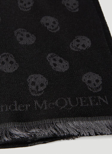 Alexander McQueen 双面 Skull 围巾 黑 amq0146061
