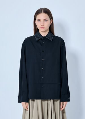 Bottega Veneta Light Wool Twill Shirt Black bov0265066