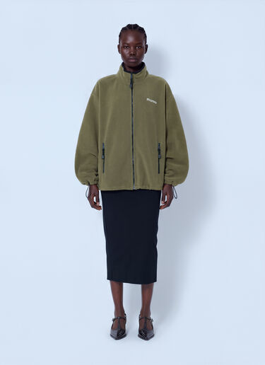 LN-CC® - Miu Miu: Fleece Zipper Jacket - Olive Miu Miu Fleece Zipper Jacket Olive miu0366009