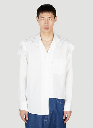 Sulvam オープンカラー シャツ ホワイト sul0152001