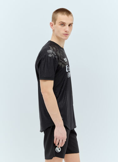Y-3 x Real Madrid 로고 아플리케 저지 티셔츠 블랙 rma0156004