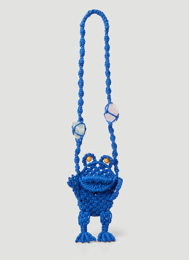 Chopova Lowena Frog Macrame Shoulder Bag Blue cho0251010