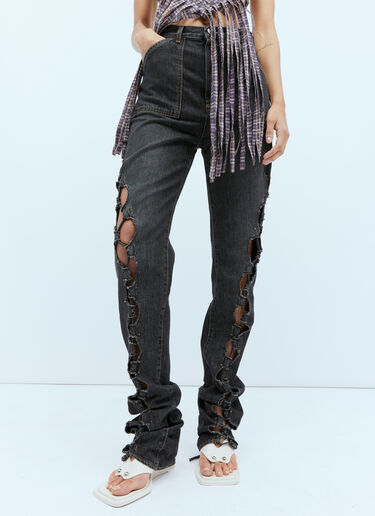 AVAVAV Cut-Out Mom Denim Jeans Black ava0254009