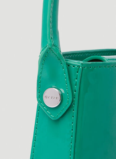 BY FAR Note Patent Handbag Green byf0252017