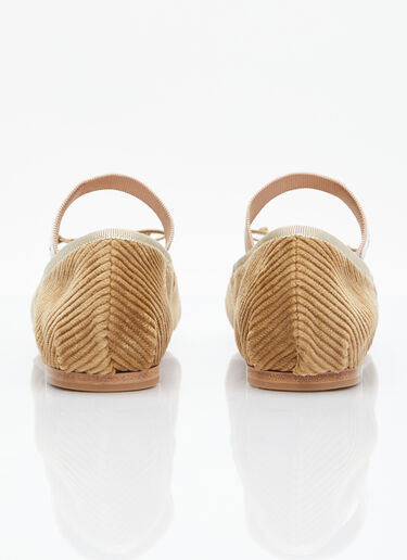 Miu Miu Corduroy Balletina Flats Brown miu0255019