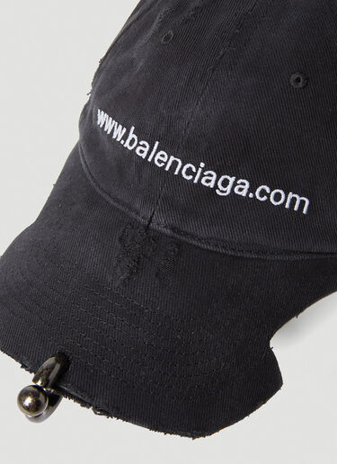 Balenciaga 피어싱 장식 웹사이트 베이스볼 캡 블랙 bal0353005