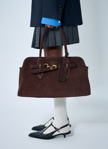 Miu Miu Aventure 绒面革手提包 棕色 miu0262119