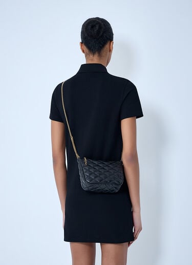 Saint Laurent 菱格纹皮革链条包 黑色 sla0263063