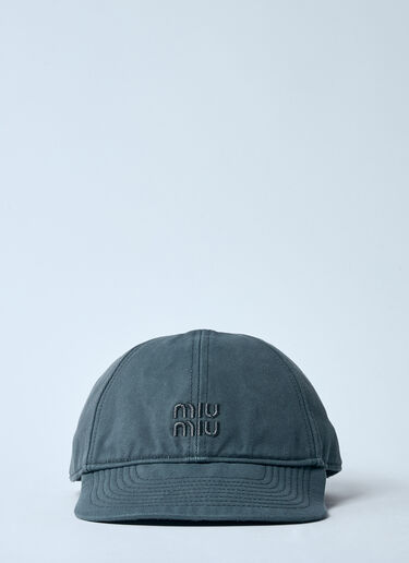 Miu Miu Logo Motif Baseball Cap Grey miu0260028