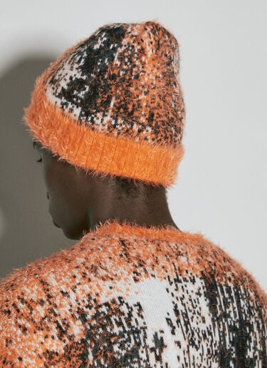 Y/Project Gradient Hairy Knit Beanie Hat Orange ypr0153018