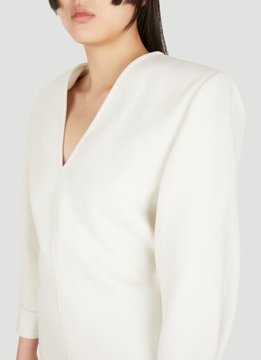 Saint Laurent Straight Shoulder Maxi Dress White sla0248002