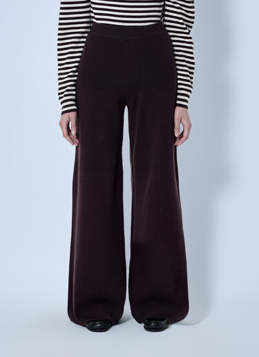 LN-CC® - Max Mara: Wide-Leg Knit Trousers - Dark Brown Max Mara Wide-Leg Knit Trousers Dark Brown max0266024