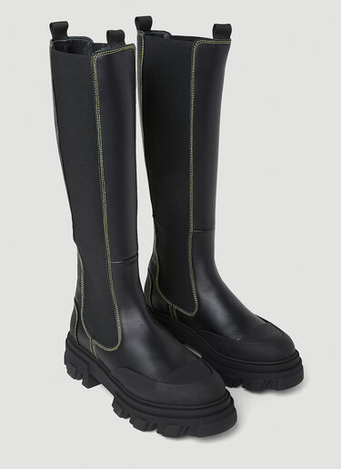 GANNI 及膝切尔西靴 黑色 gan0253089