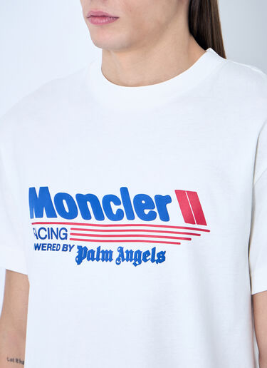 8 Moncler Palm Angels Logo Print T-Shirt White mpa0159003