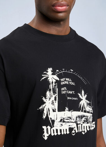 LN-CC® - Palm Angels: Palm Statement T-Shirt - Black Palm Angels Palm Statement T-Shirt Black pma0164120