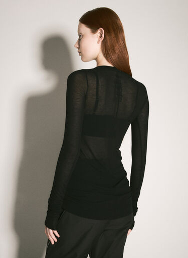 Rick Owens 罗纹 T 恤 黑色 ric0257011