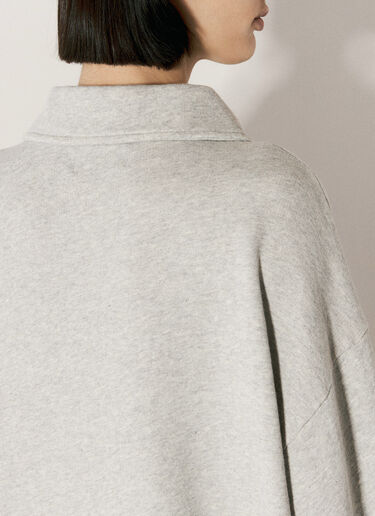 Martine Rose Logo Embroidery Zip-Up Polo Sweatshirt Grey mtr0255011